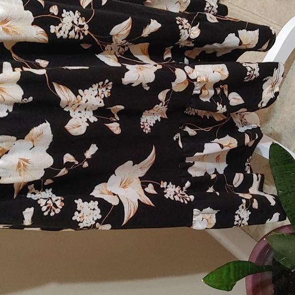 SWS Streetwear Society sleeveless black flower pattern mini dress Large - Picture 5 of 11